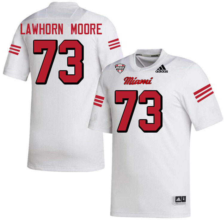 Miami University Redhawks #73 Brandon Lawhorn Moore College Football Jerseys Stitched-White